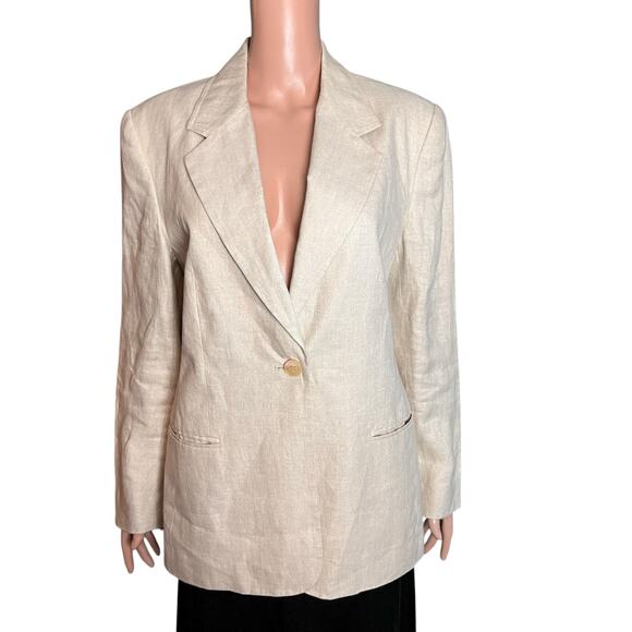 Talbots Irish Linen Blazer 12 Career Business Office Academia Quiet Luxury Date - Picture 1 of 7